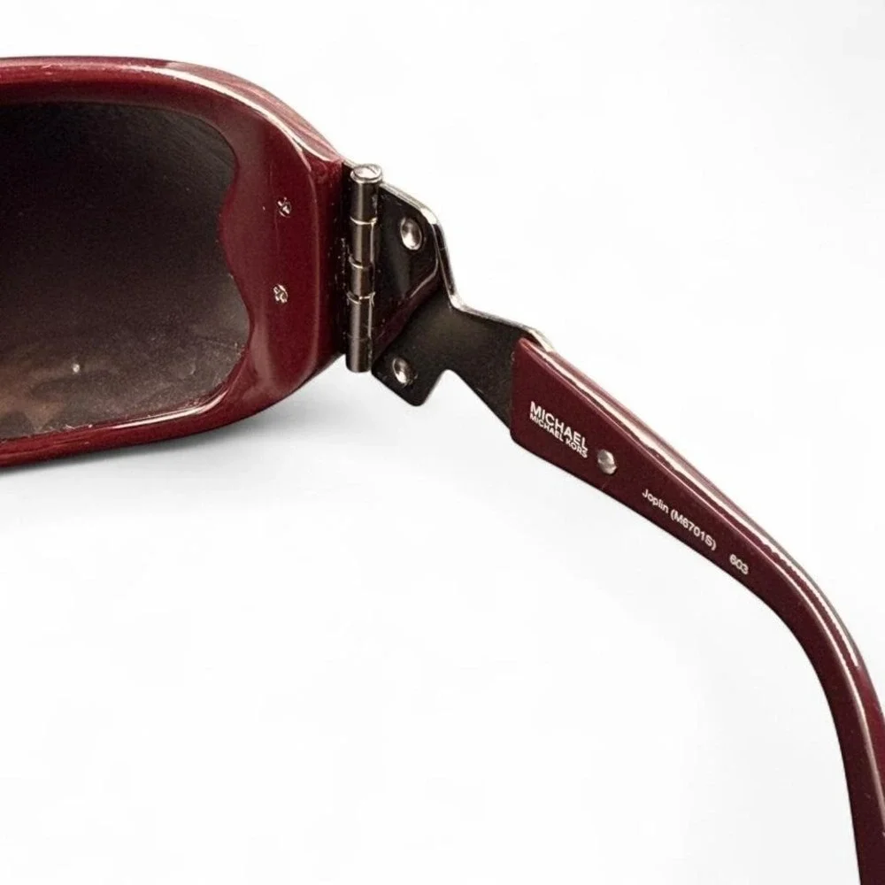 RARE Y2K Michael‎ Kors Joplin Sunglasses Burgundy Red - Picture 4 of 5